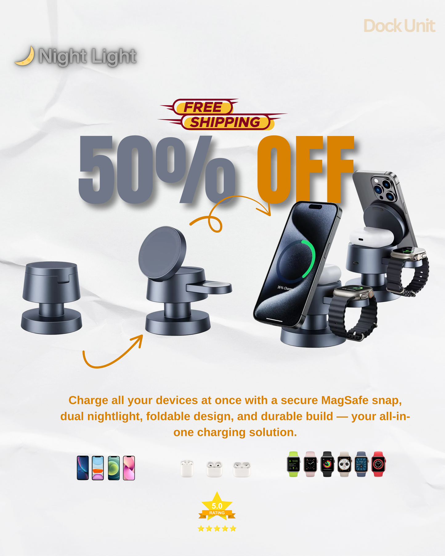 DockUnit™ 4-in-1 Magnetic Wireless Charging Station