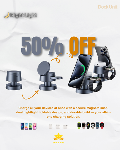DockUnit™ 4-in-1 Magnetic Wireless Charging Station | Fast Charger
